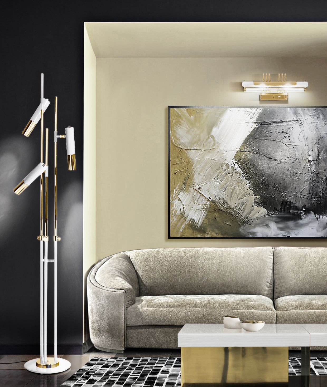 Minimalist Living Room With Coll Neutral&nbsp;Rug by Rug'Society