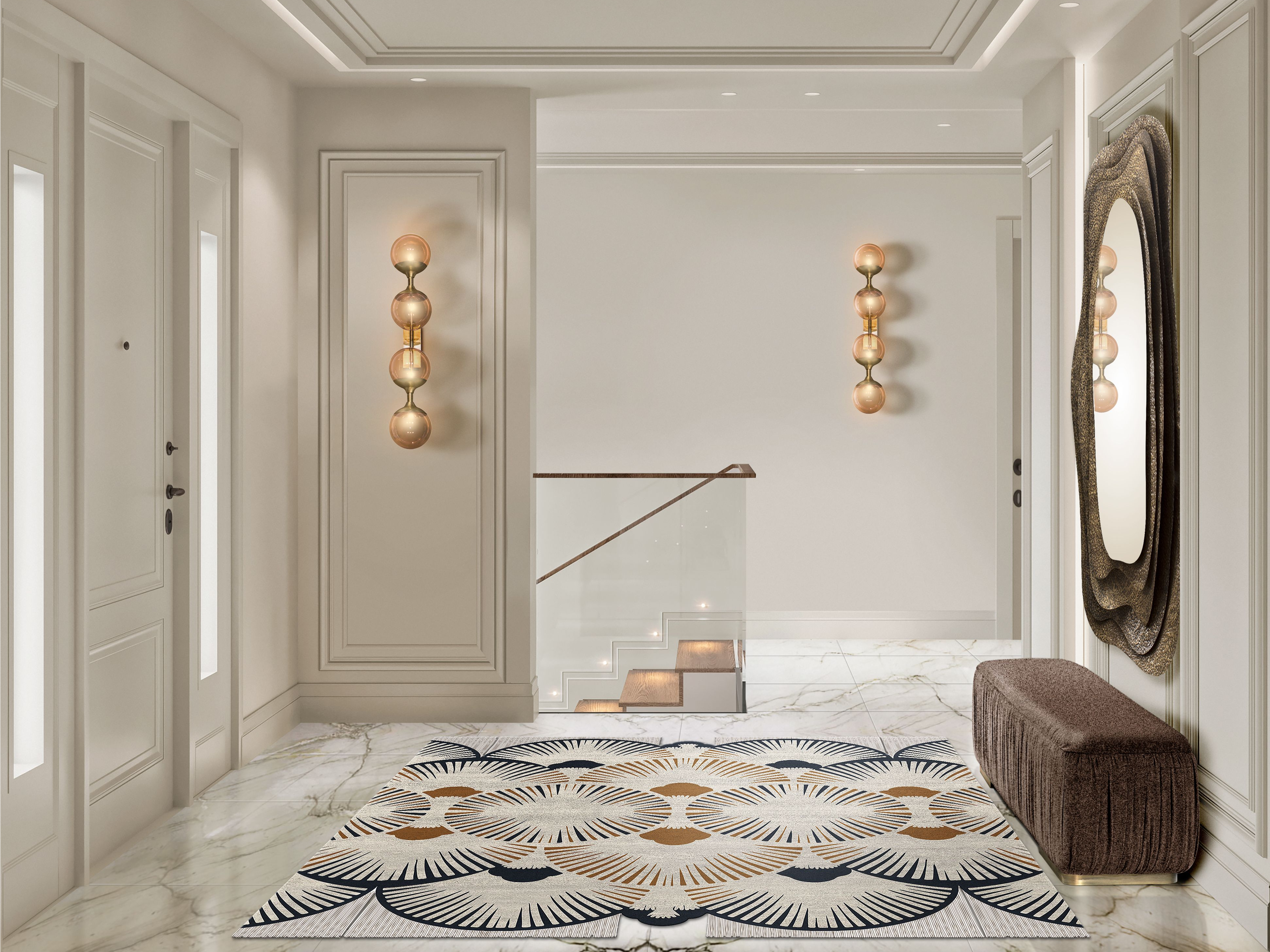 Modern and Neutral Hallway Design with Dêco&nbsp;Rug by Rug'Society