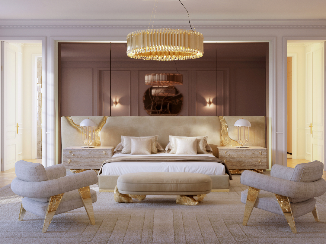 Modern Bedroom Design with the Unique White Garden&nbsp;Rug by Rug'Society
