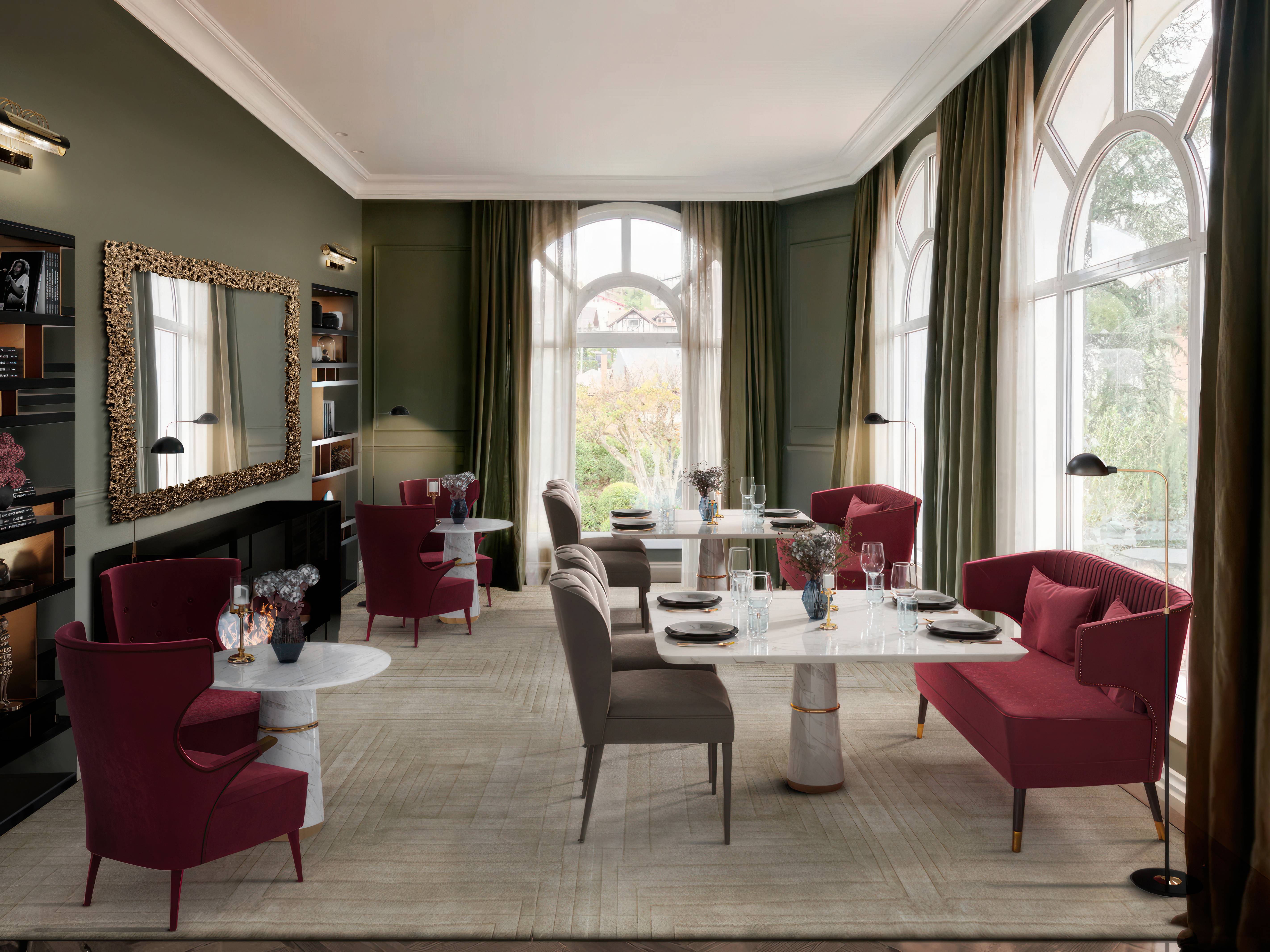 MODERN BREAKFAST ROOM DESIGN WITH WHITE GARDEN&nbsp;RUG by Rug'Society