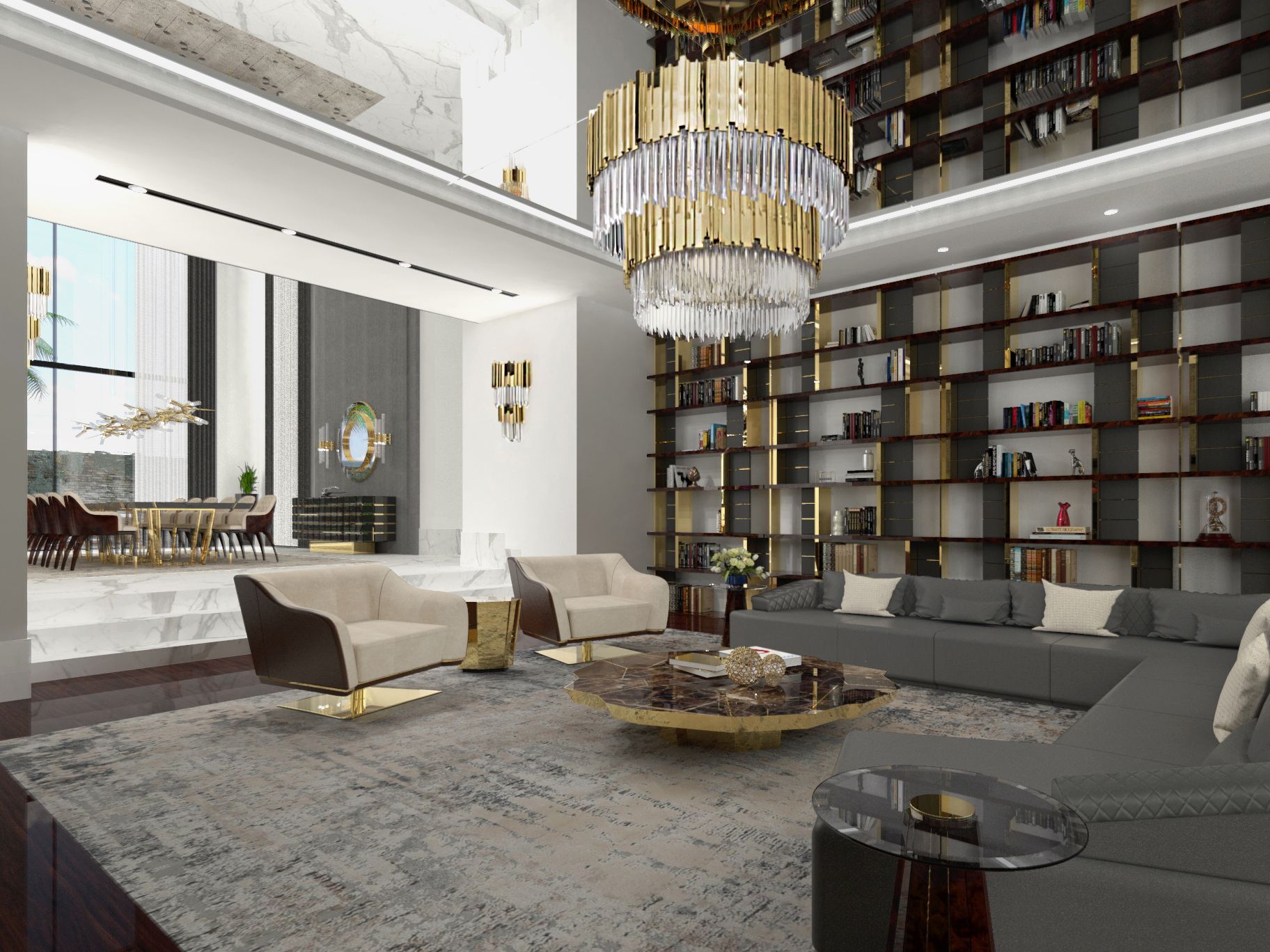 Modern Classic Living Room With Ruin&nbsp;Rug by Rug'Society