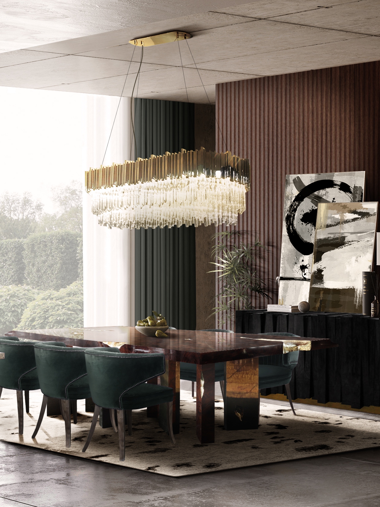 Modern Contemporary Dining Room With Rectangular Oslo&nbsp;Rug by Rug'Society