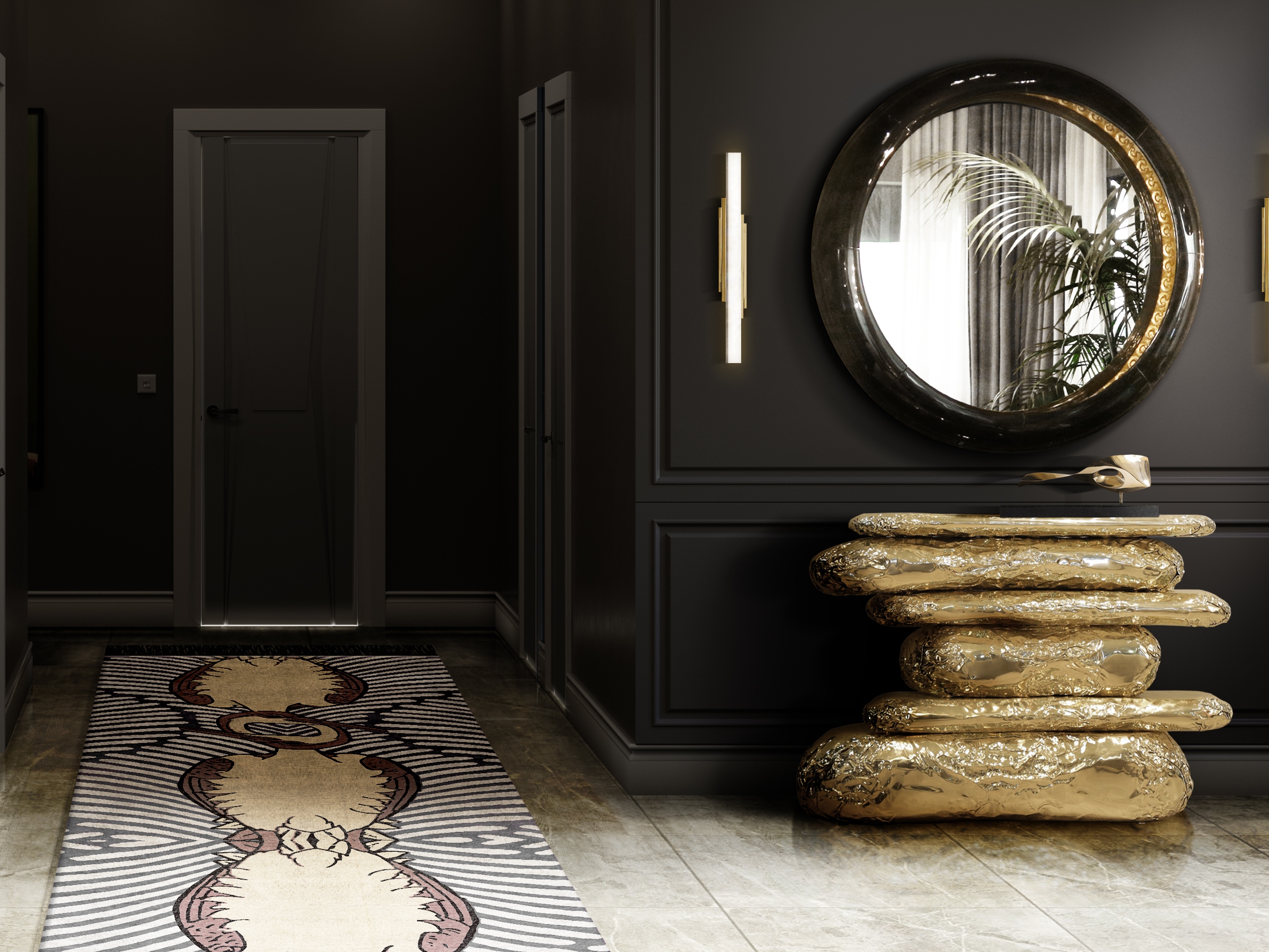 modern contemporary hallway With Runner Couple&nbsp;Rug by Rug'Society