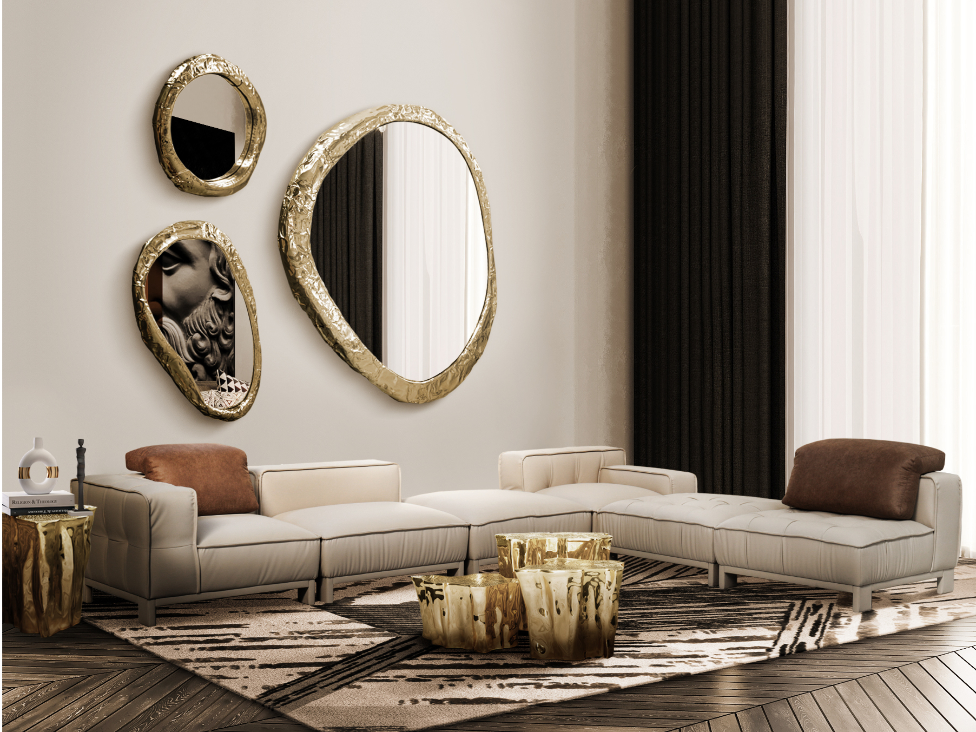 Modern Contemporary Living Room Design With Xisto&nbsp;Rug by Rug'Society