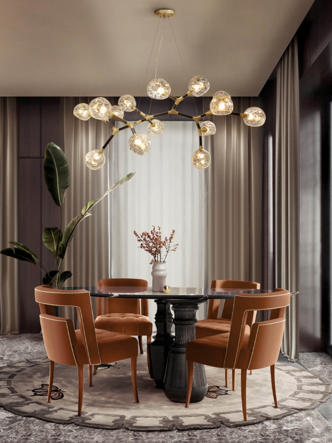 Modern Elegant Dining Room With Metamorphosis&nbsp;Rug by Rug'Society