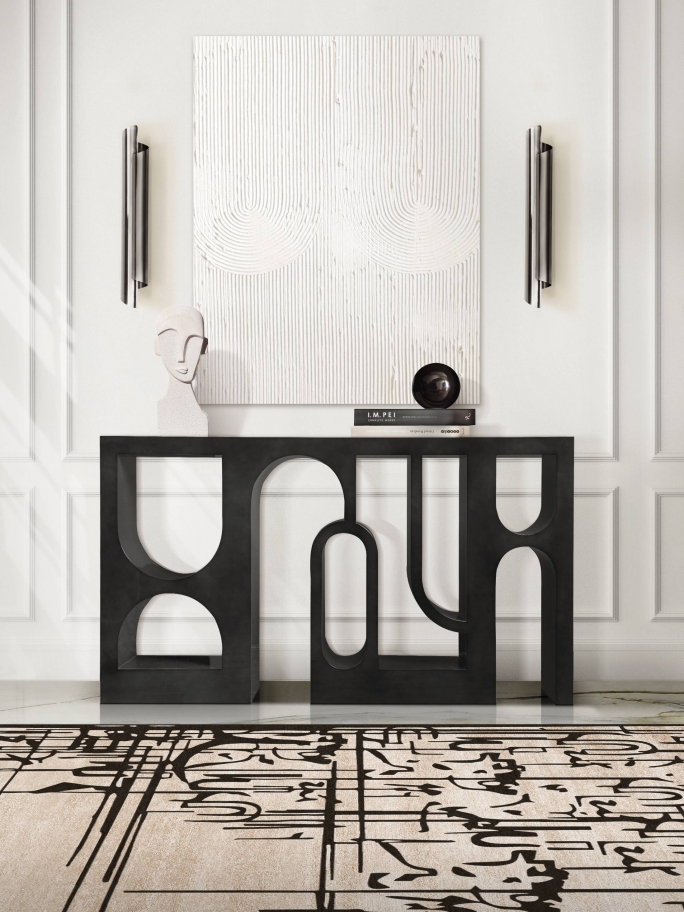 MODERN ENTRYWAY WITH THE URBAN BLACK INK&nbsp;RUG by Rug'Society