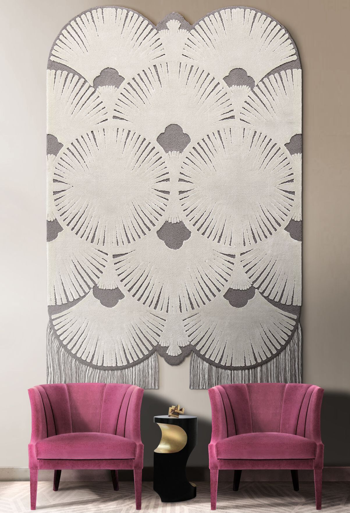 Modern Hallway With Dêco Wall&nbsp;Rug by Rug'Society