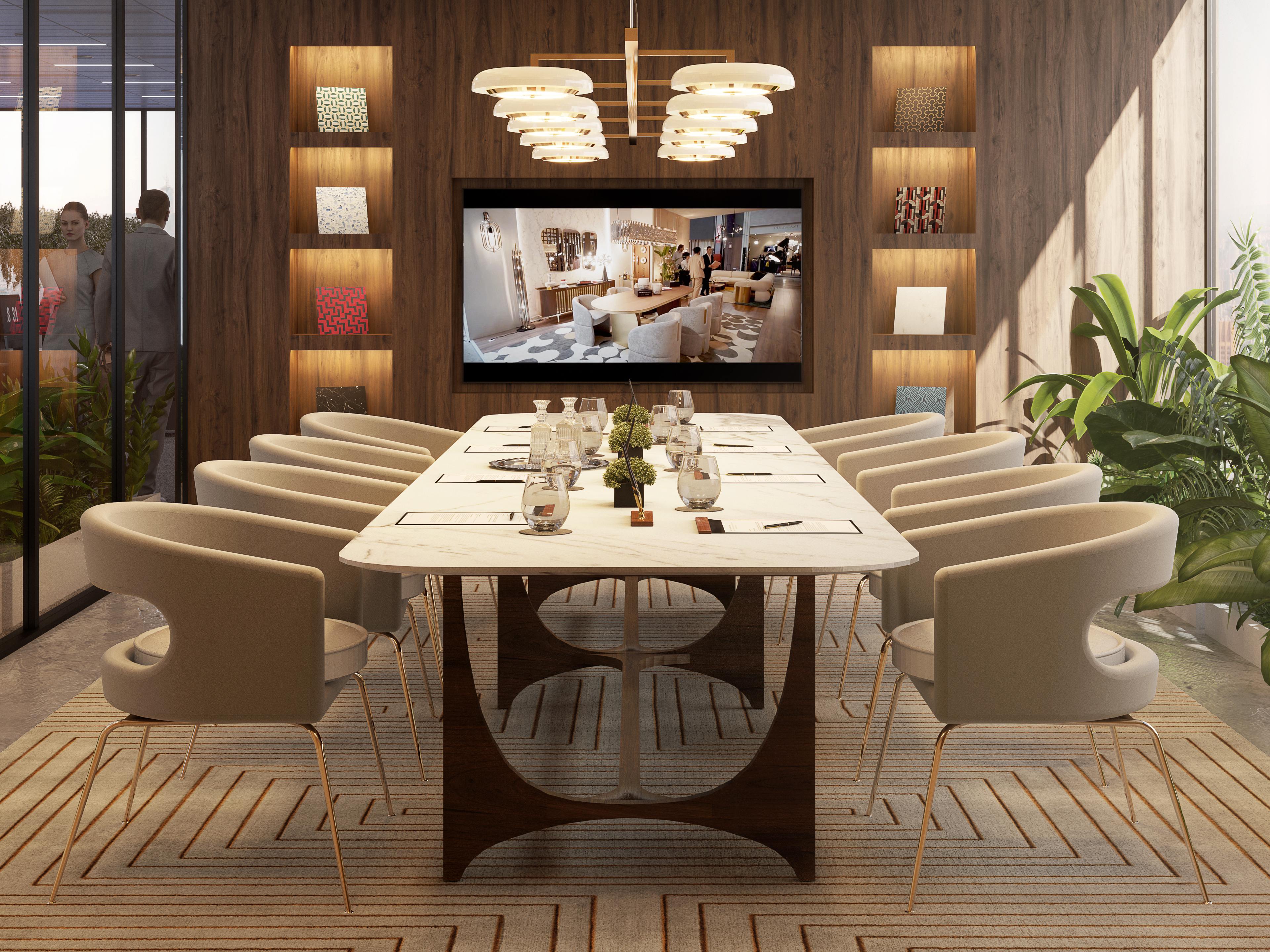 MODERN HOME OFFICE DESIGN WITH THE WHITE GARDEN&nbsp;RUG by Rug'Society