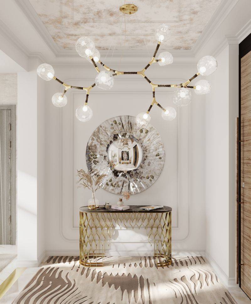 Modern Luxury Entryway Design With Kotta&nbsp;Rug by Rug'Society