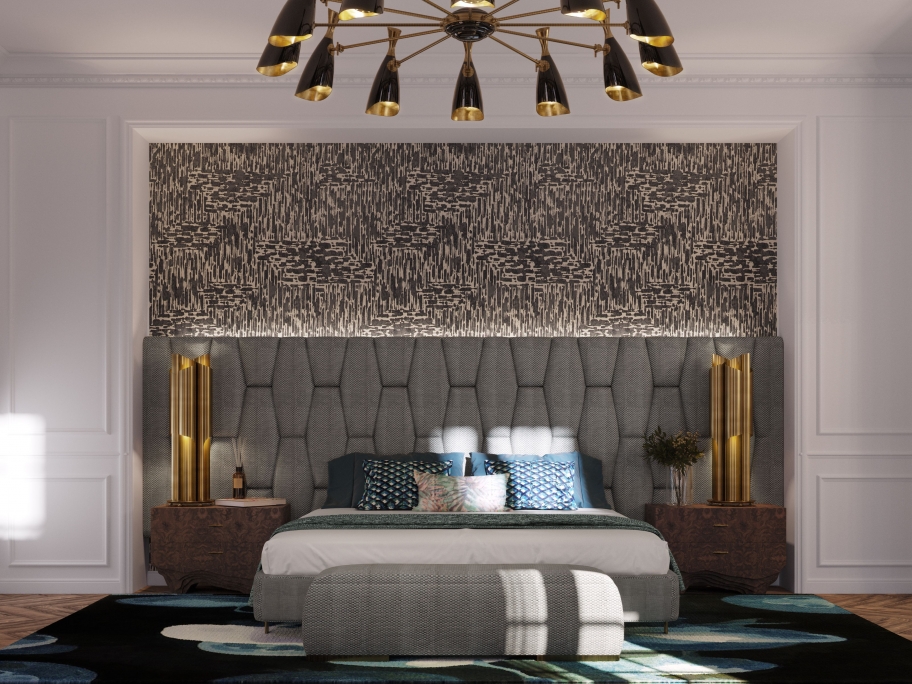 Modern Master Bedroom With Medusa Rug Design - Rug'Society