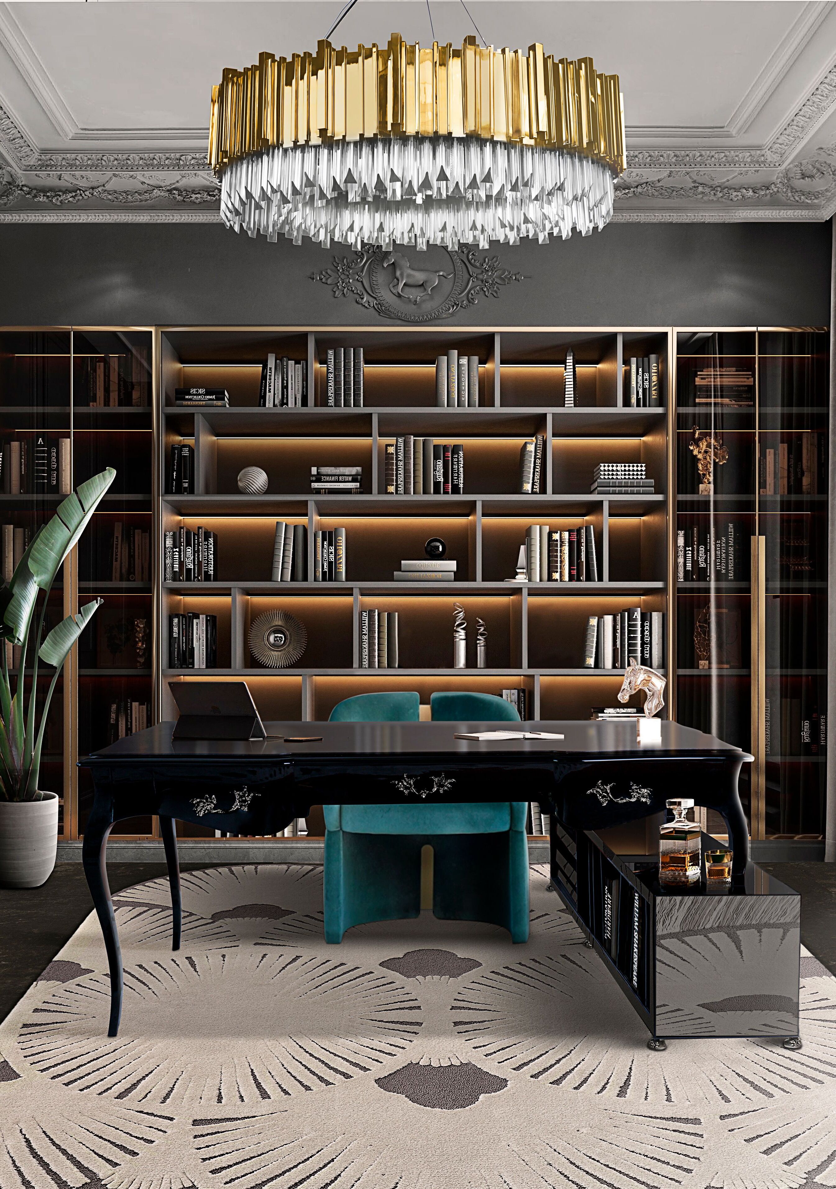 Modern Office With Dêco Irregular&nbsp;Rug by Rug'Society