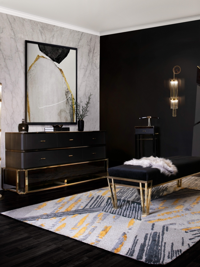 Modern Sleek Closet Design With Xisto&nbsp;Rug by Rug'Society