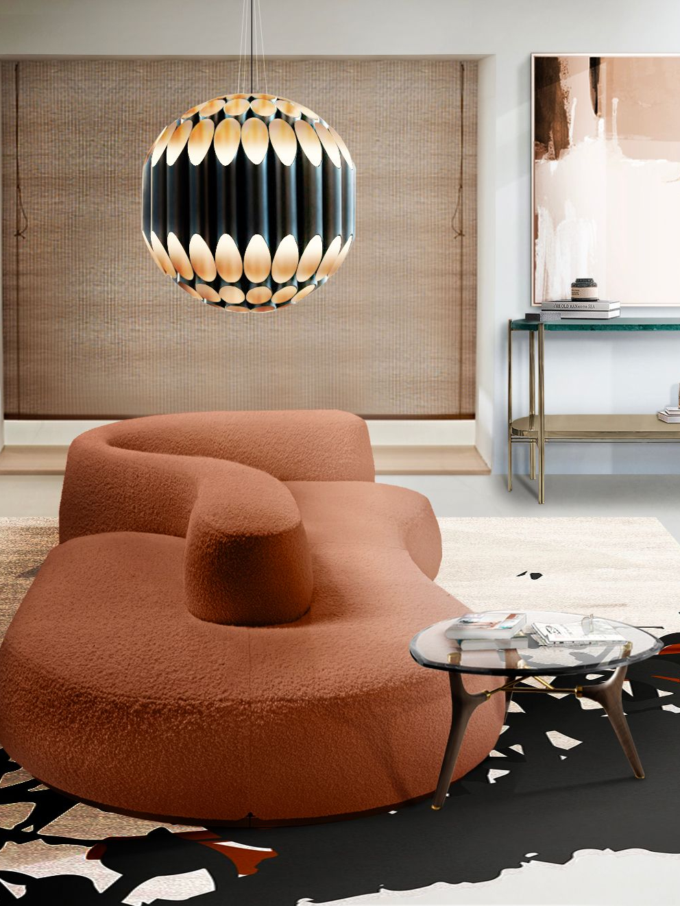 Modern, Unique Living Room with Graffilosophy&nbsp;Rug by Rug'Society
