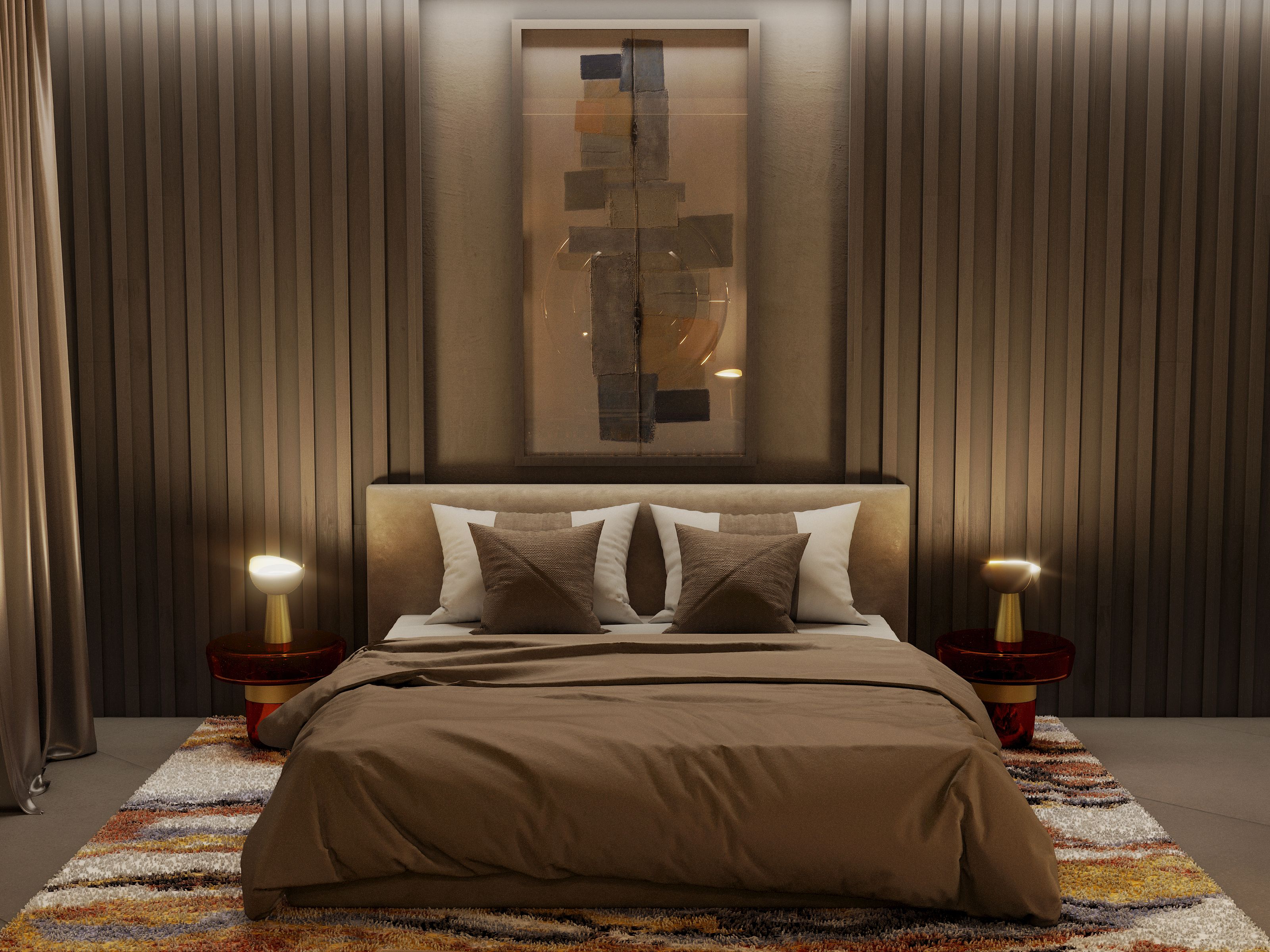 Mootonous Bedroom With La Land Modern&nbsp;Rug by Rug'Society