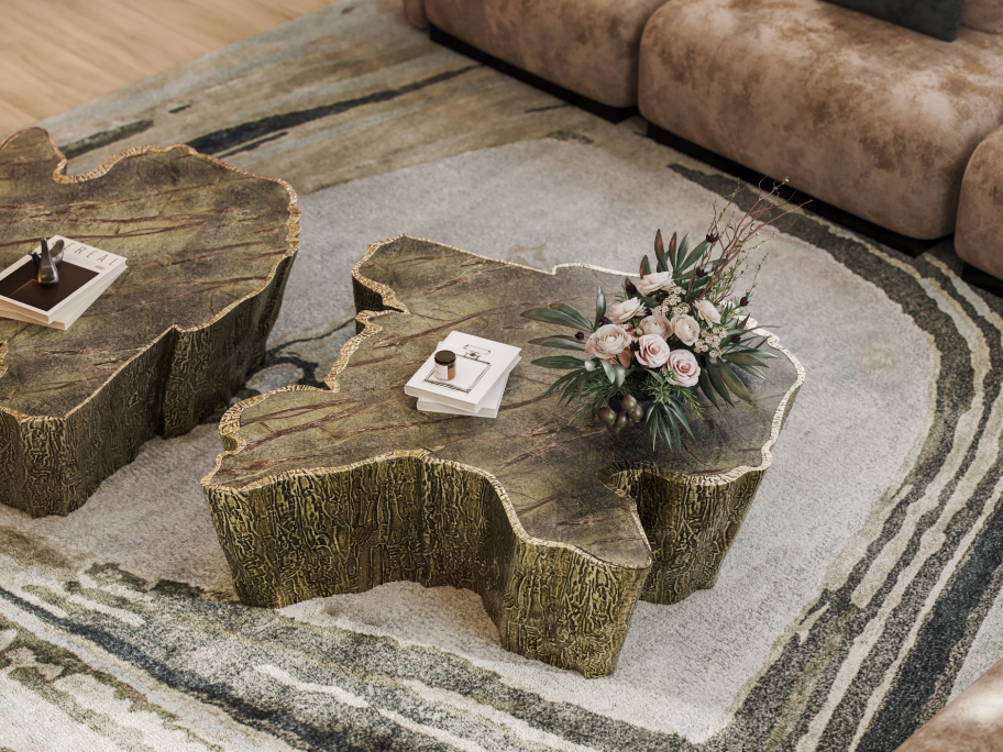 Nature Inspired Living Room With The Agatha&nbsp;Rug by Rug'Society