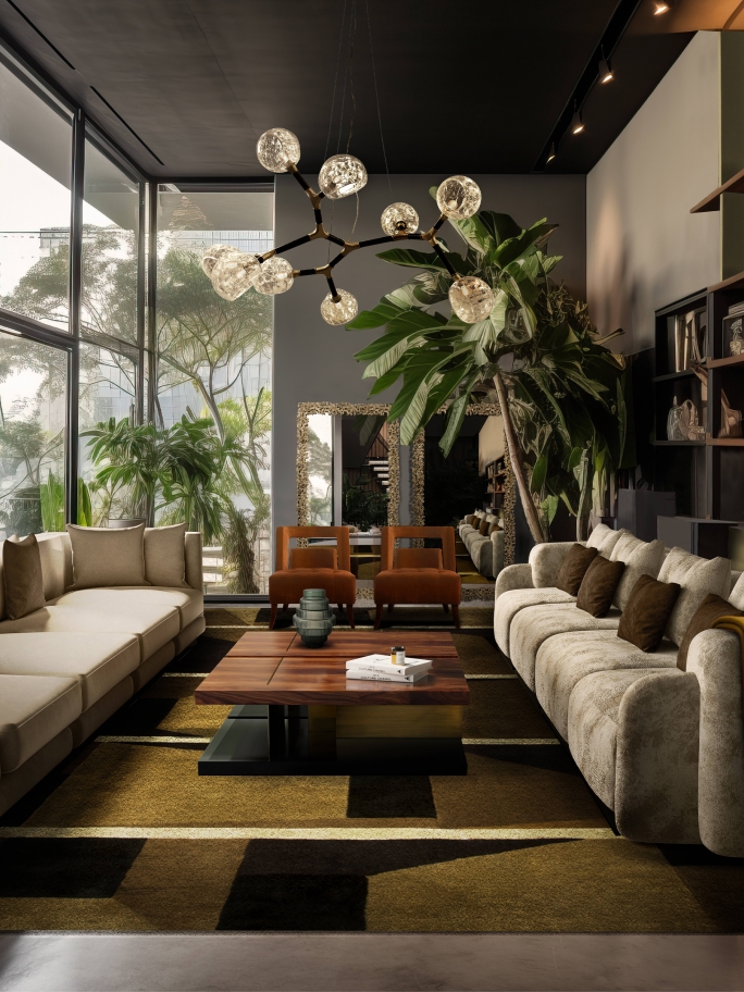 Nature Inspired Living Room With The West&nbsp;Rug by Rug'Society