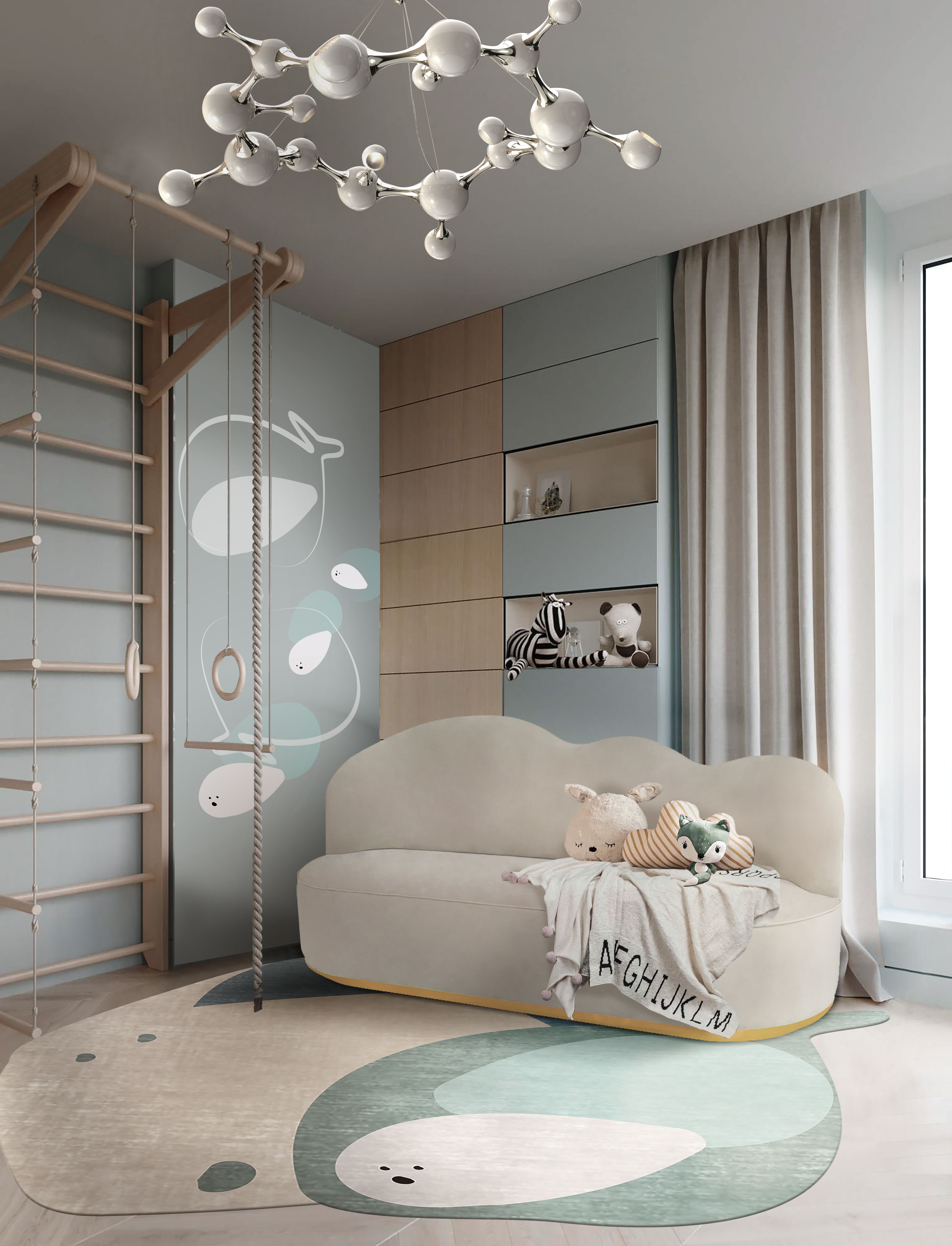 Neutral Kids Bedrooom With The Whale's Tale Rug&nbsp;Design by Rug'Society