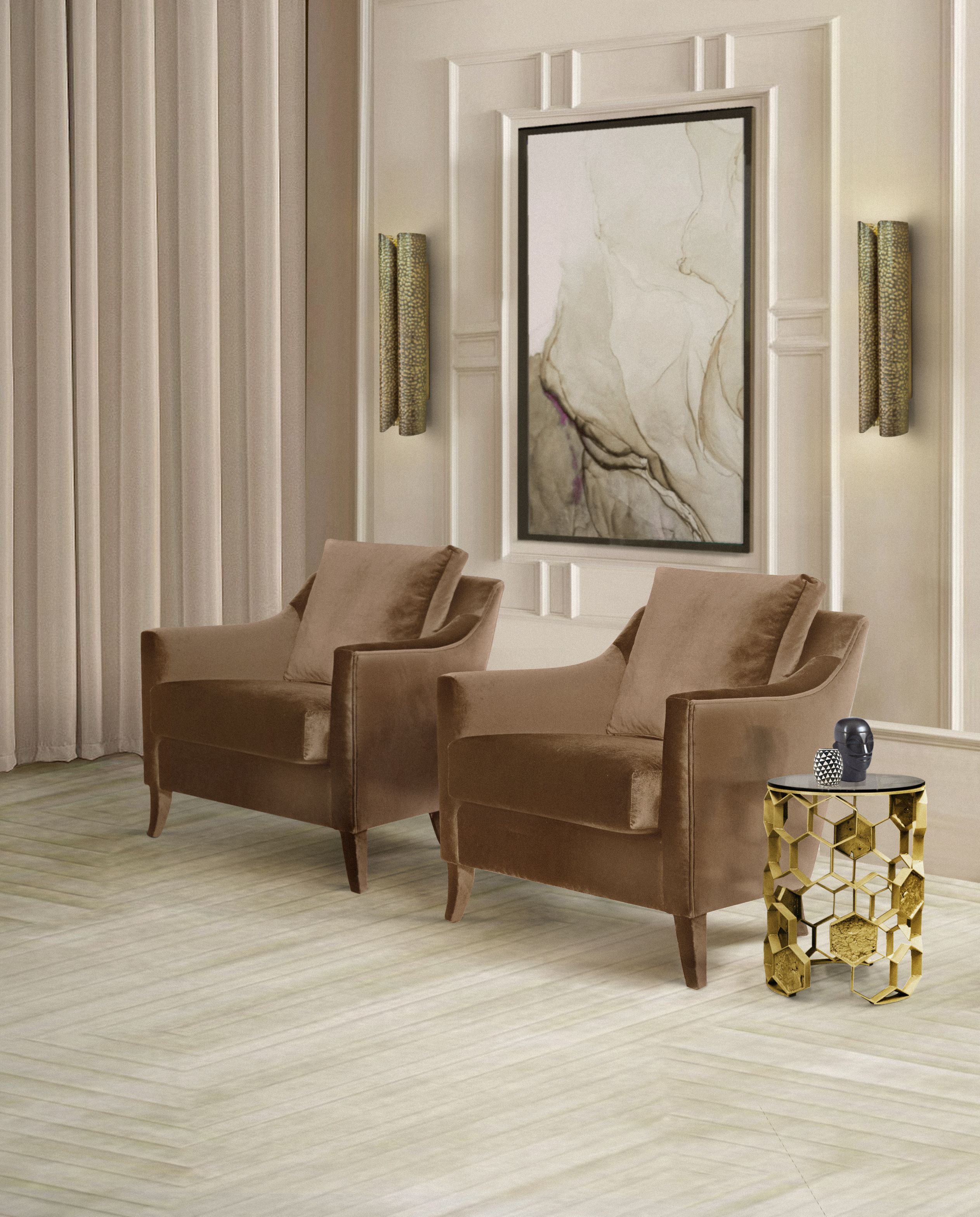 Neutral Living Room With White Garden&nbsp;Rug by Rug'Society