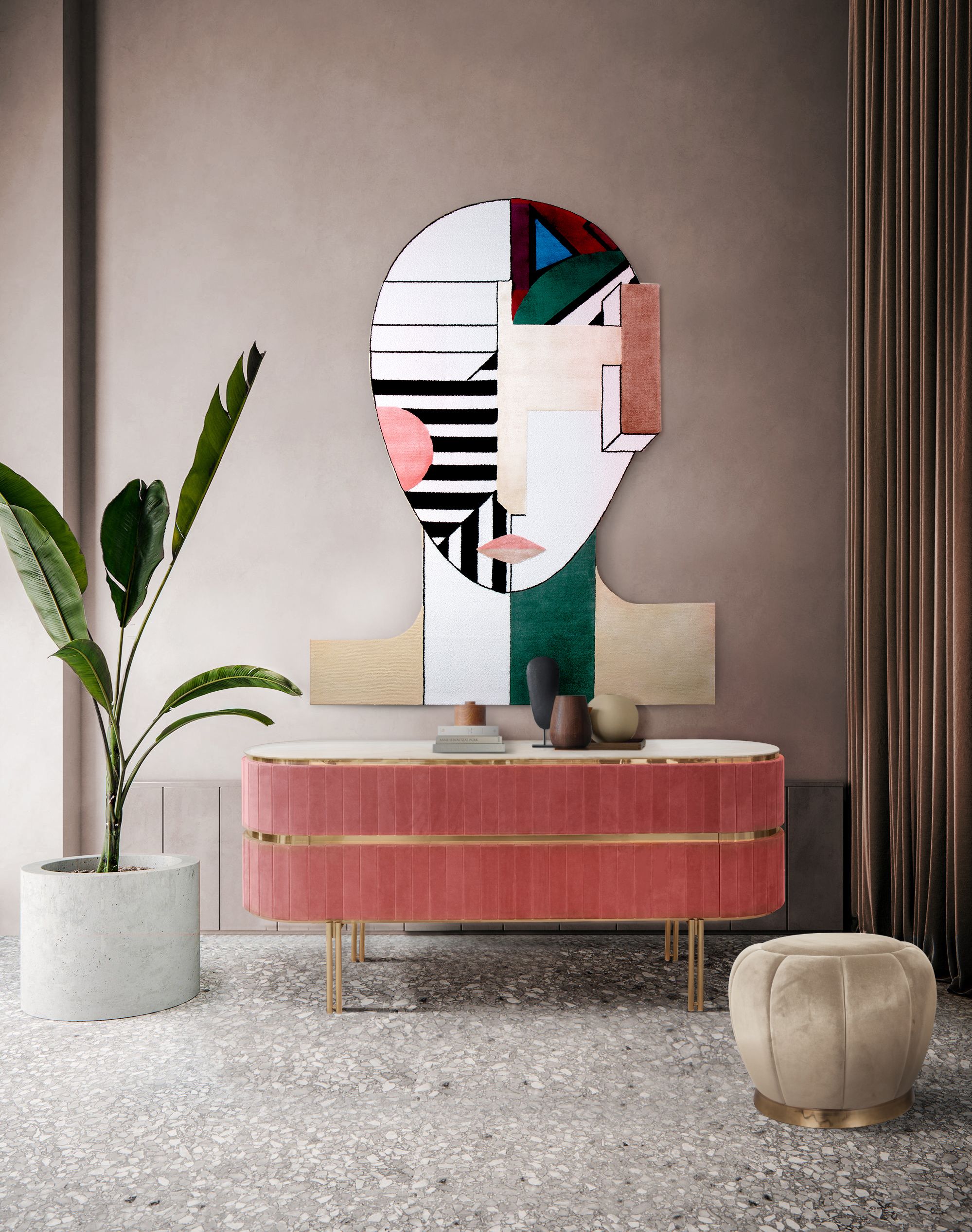 Oscar Wall Rug In a Mid-Century&nbsp;Hallway by Rug'Society