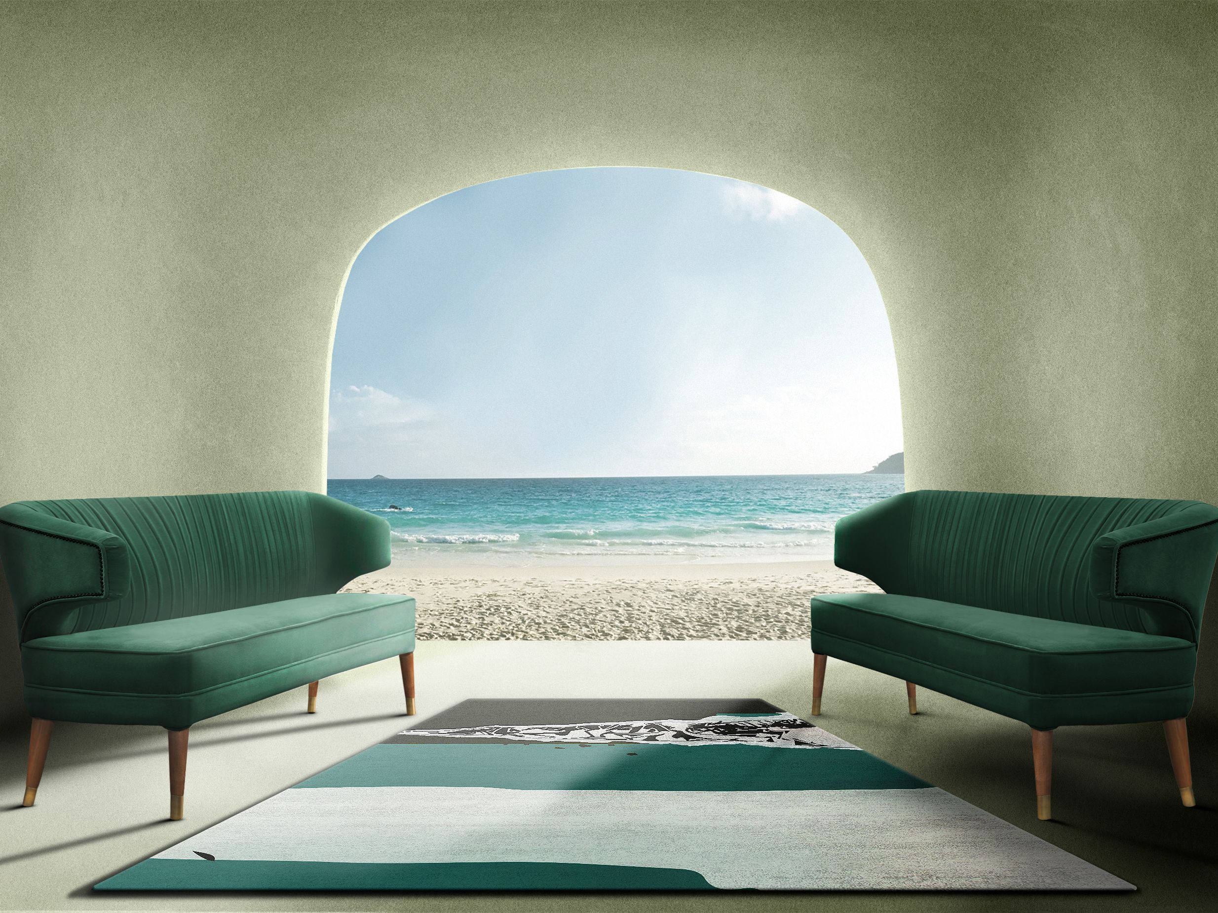 Outdoor Inspiration With The New Green Version of Disruption&nbsp;Rug by Rug'Society