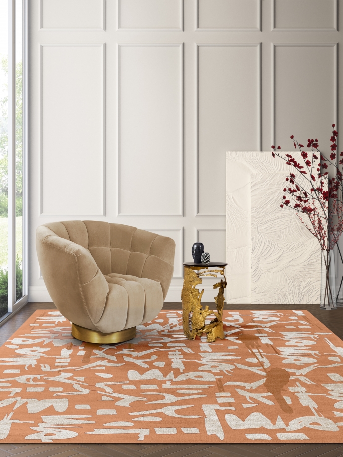 READING CORNER  Inspired By The Pantone Color of The Year - PEACH&nbsp;FUZZ by Rug'Society