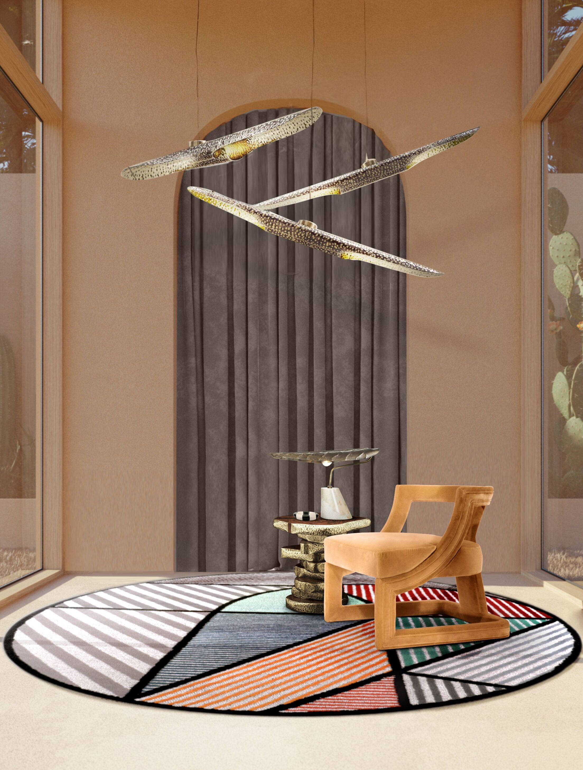 Reading Corner With Autumn Colors And Lola Round&nbsp;Rug by Rug'Society