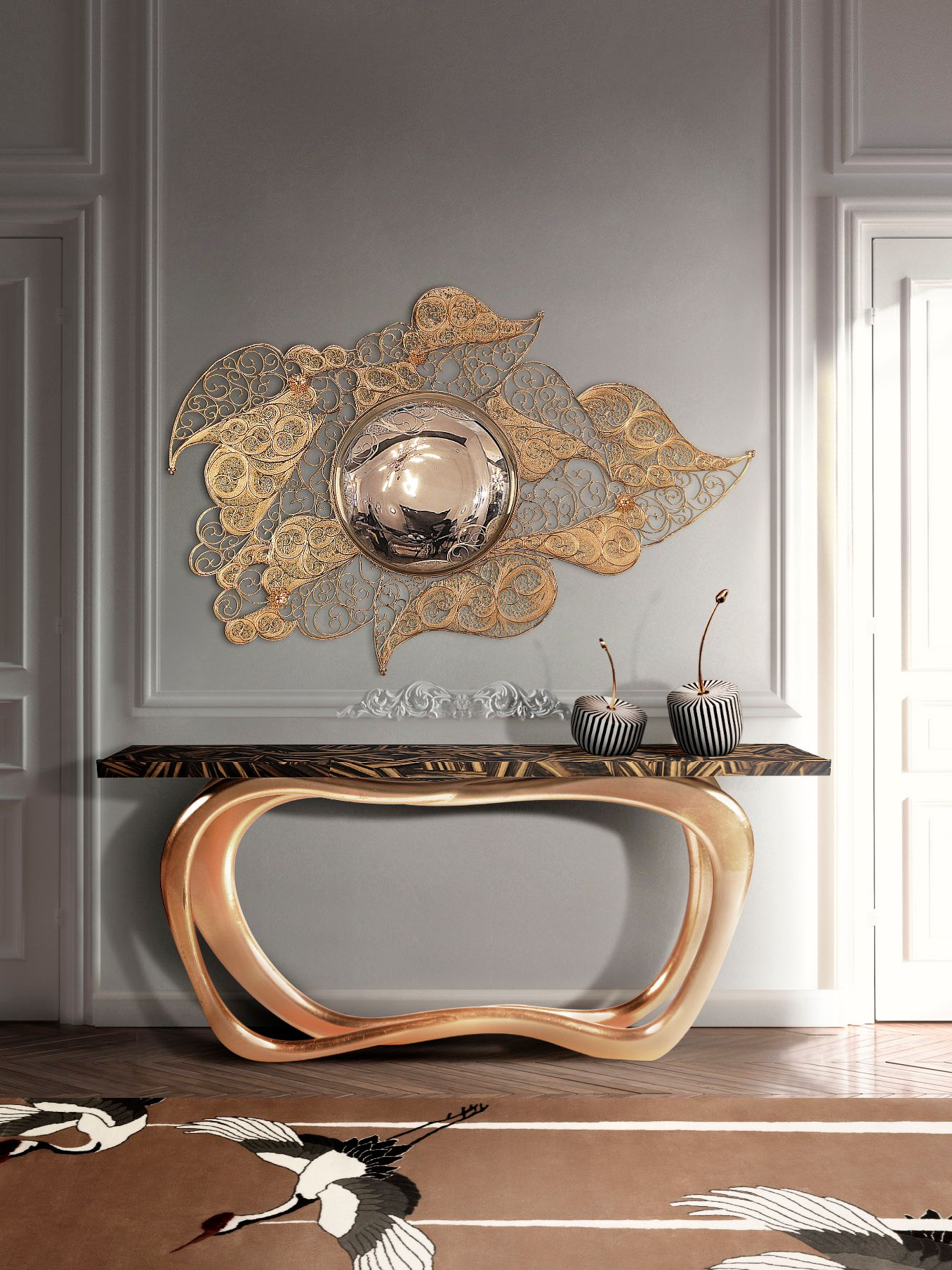 Rose Gold Hallway Where Heron Rug Design Stand&nbsp;Out by Rug'Society