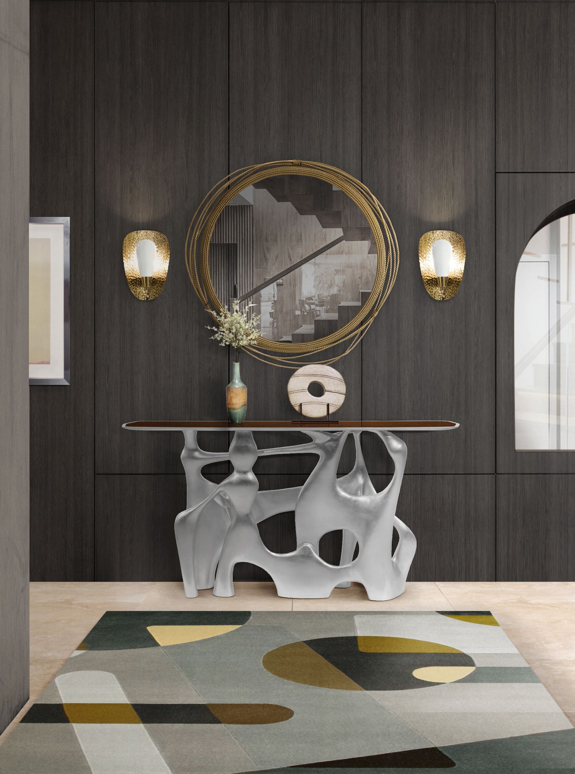 Rug'Society Mid-Century Hallway with JOH&nbsp;Rug by Rug'Society