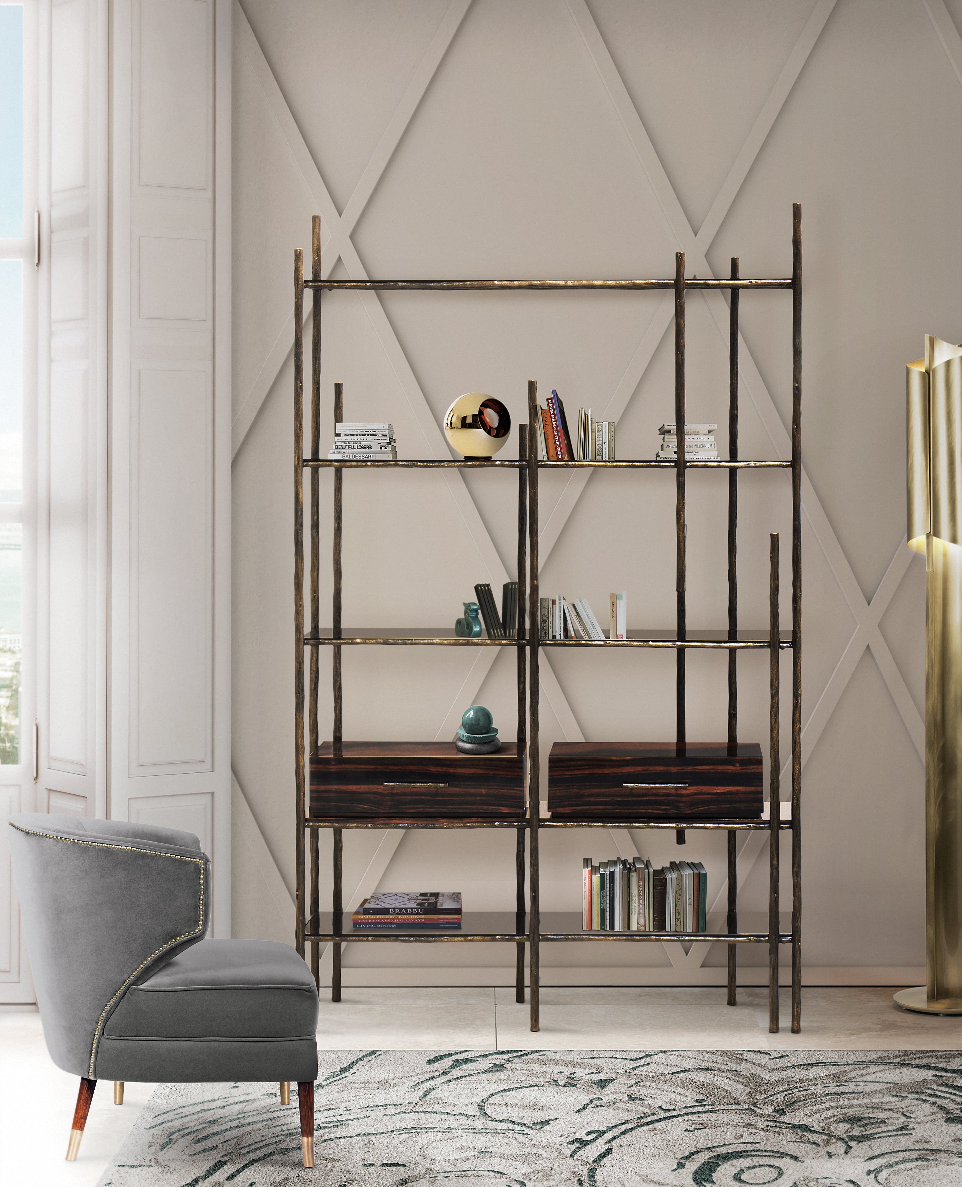 Rug'Society Neutral Reading Corner with MERFILUS&nbsp;Rug by Rug'Society