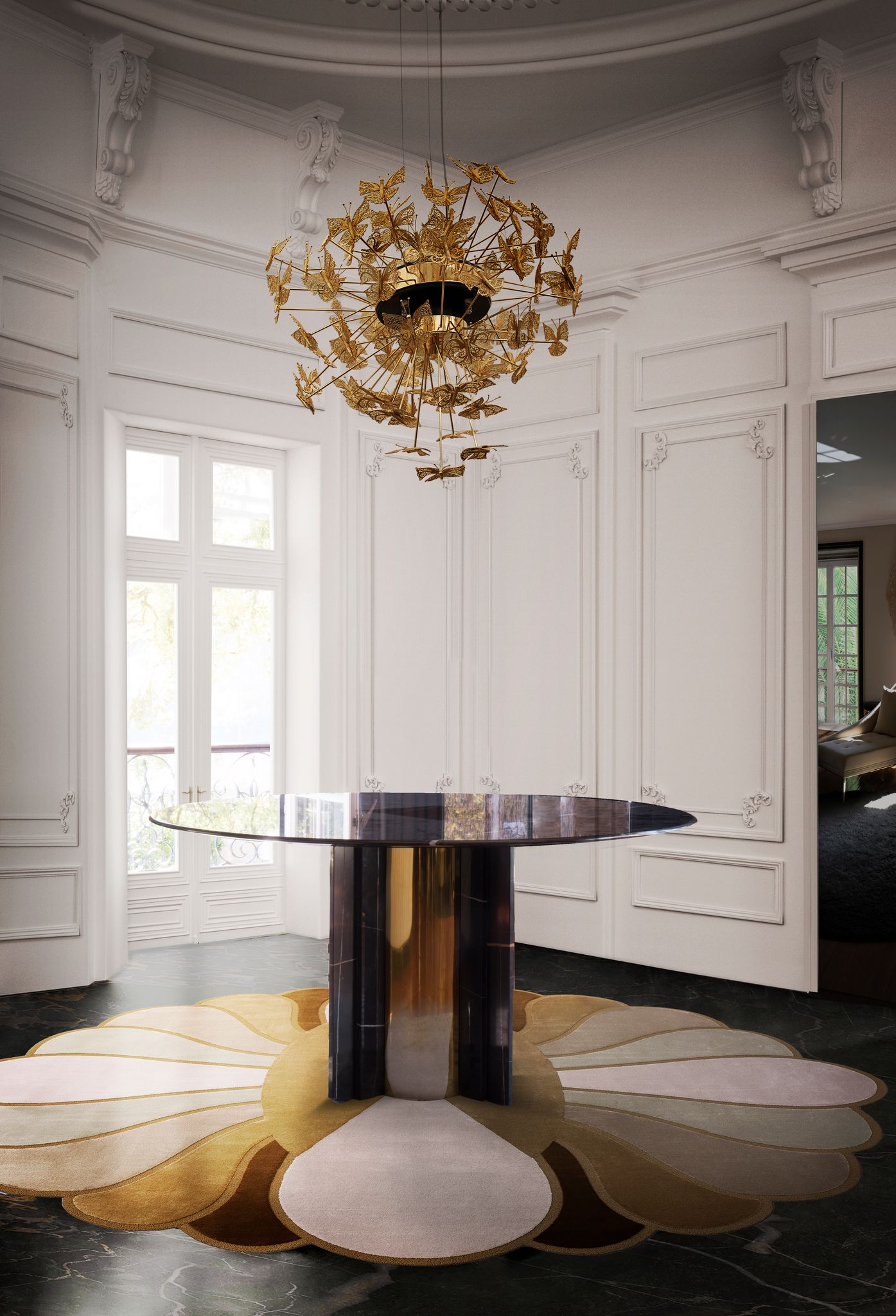 Simple But Elegant Hallway With Mermaid Lounge&nbsp;Rug by Rug'Society