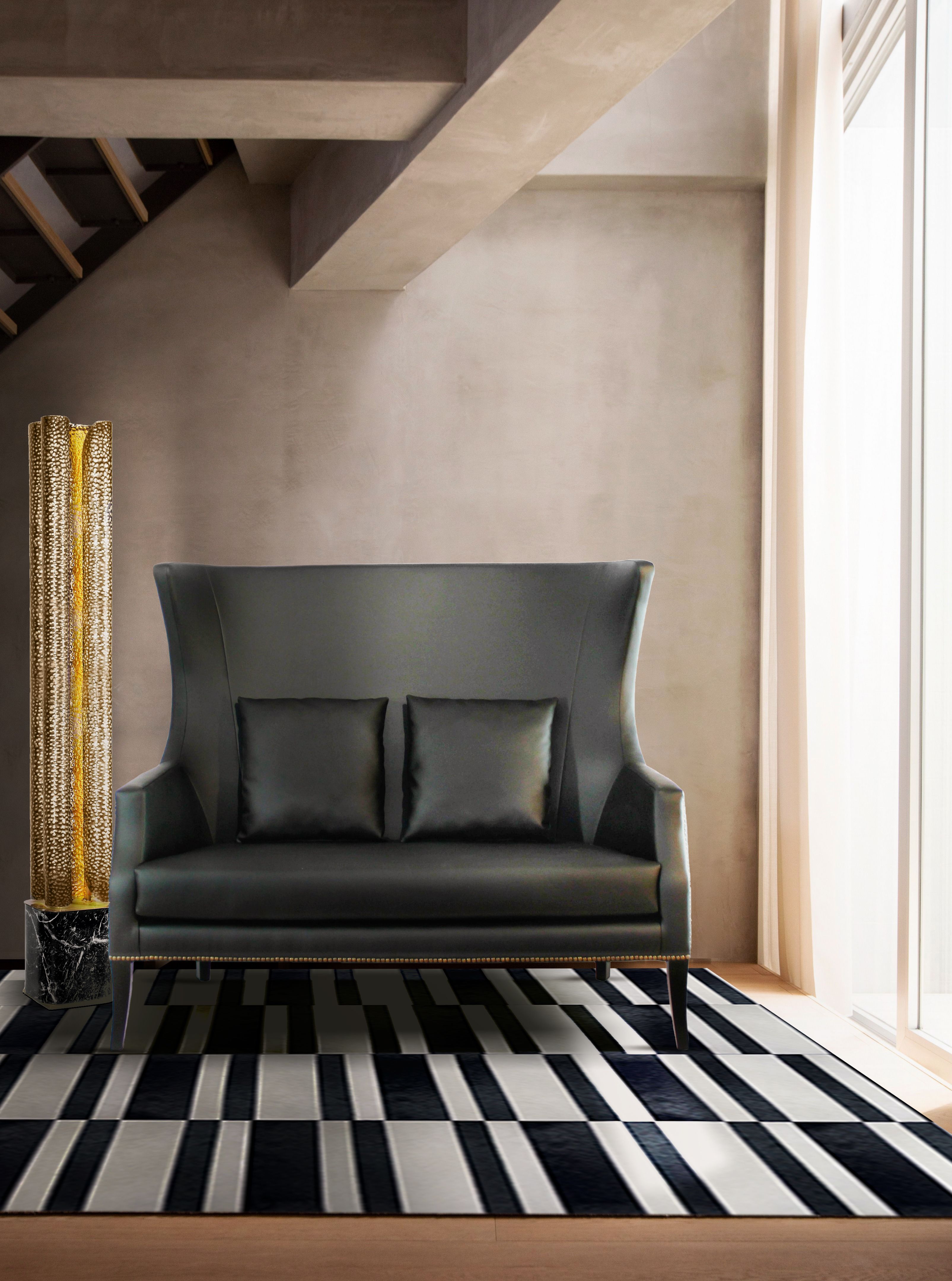 Simple Hallway With Mila Leather&nbsp;Rug by Rug'Society