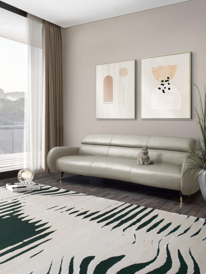 Soft Tones Living Room Design With Kotta&nbsp;Rug by Rug'Society