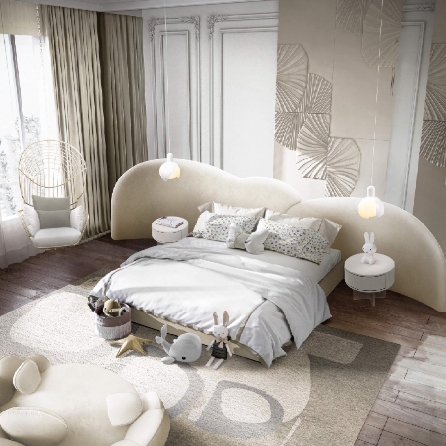 Soft Tones Serene Kids' Bedroom With Turtle Tower&nbsp;Rug by Rug'Society