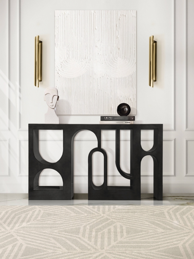 Sophisticated Minimal Hallway Design With Cauca&nbsp;Rug by Rug'Society