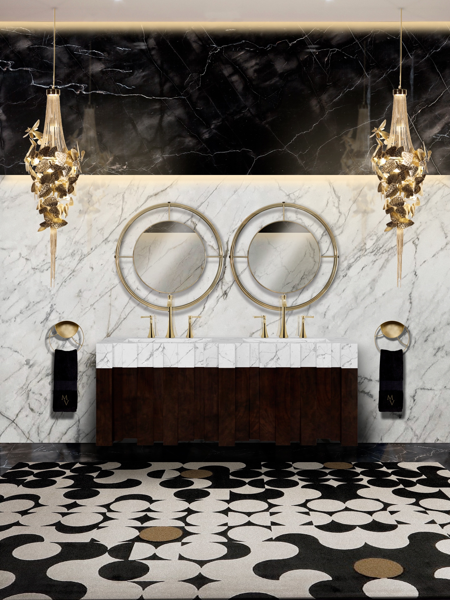 Stunning Contemporary Bathroom Decor With YARSA&nbsp;RUG by Rug'Society