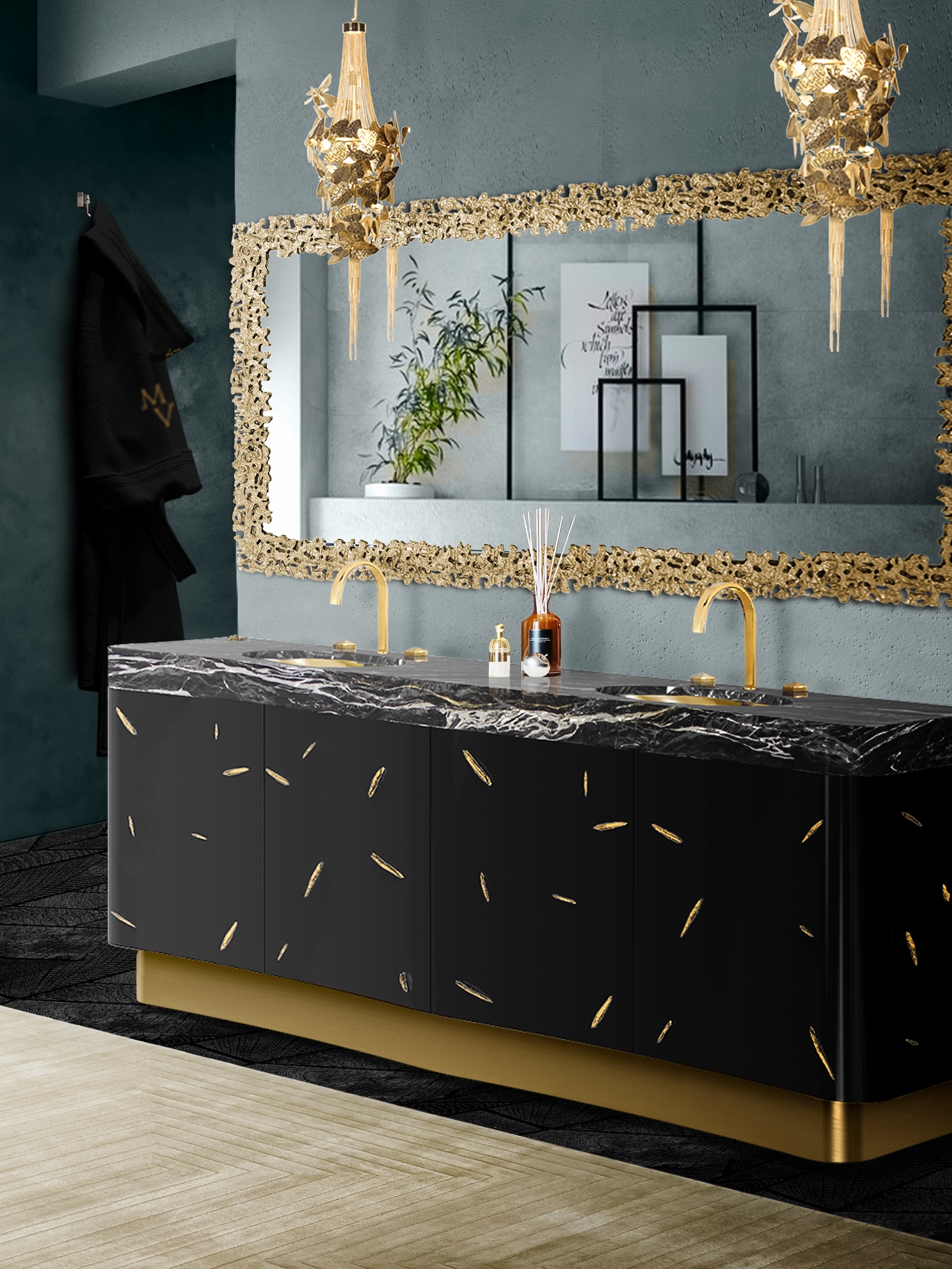 Stylish Bathroom Design With Neutral White Garden&nbsp;Rug by Rug'Society