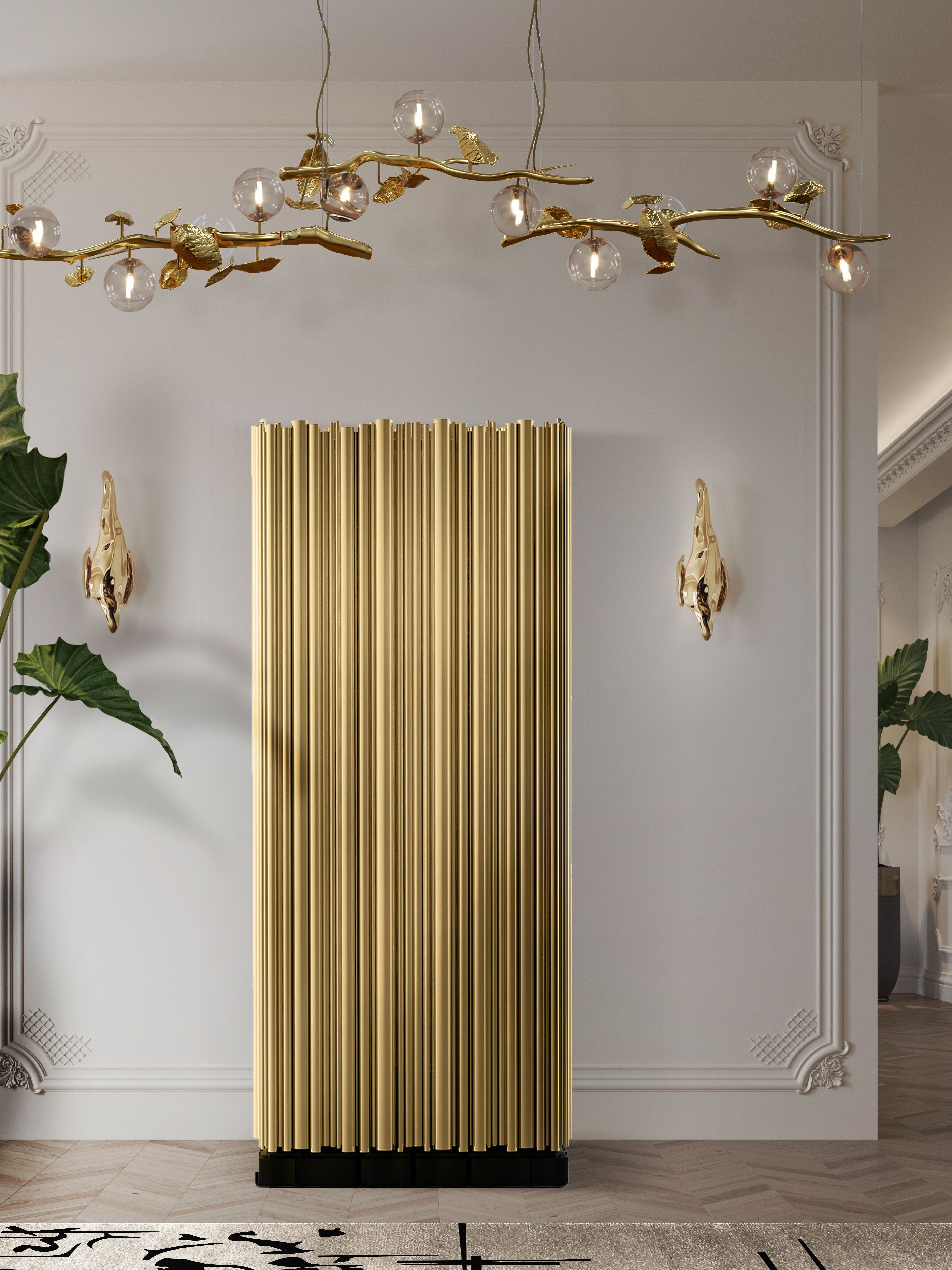 Unique and Golden Hallway Design with Black Ink&nbsp;Rug by Rug'Society