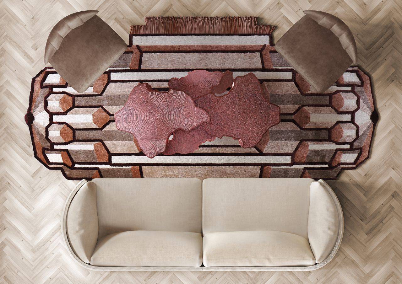 Warm Contemporary Living Room With Lucy&nbsp;Rug by Rug'Society