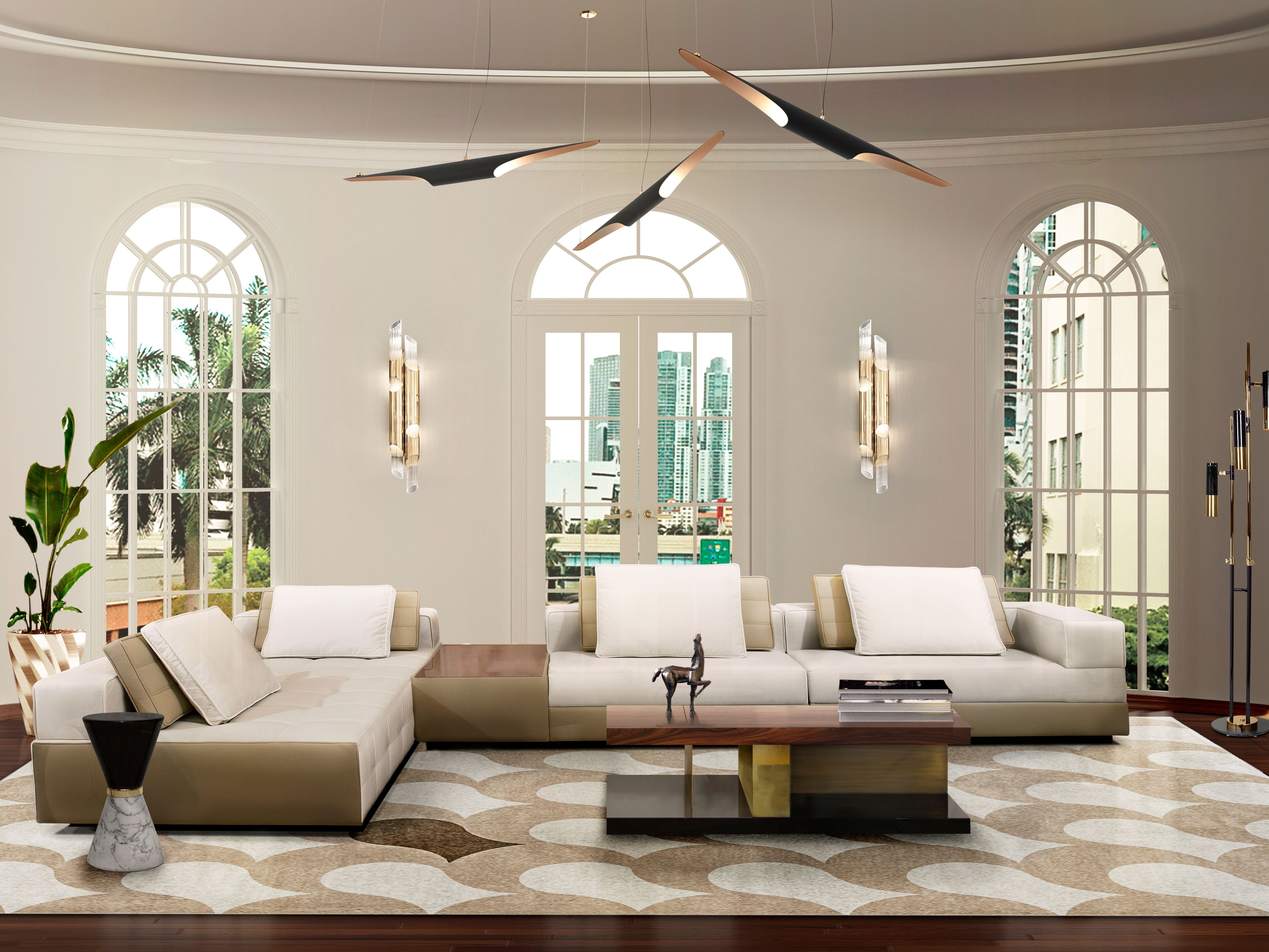 White-toned Living Room with the Illustrious Adler&nbsp;Rug by Rug'Society