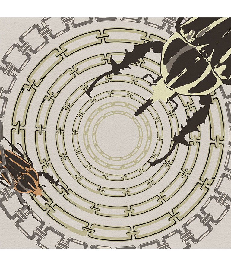 Golden Bugs Square Rug by Rug'Society