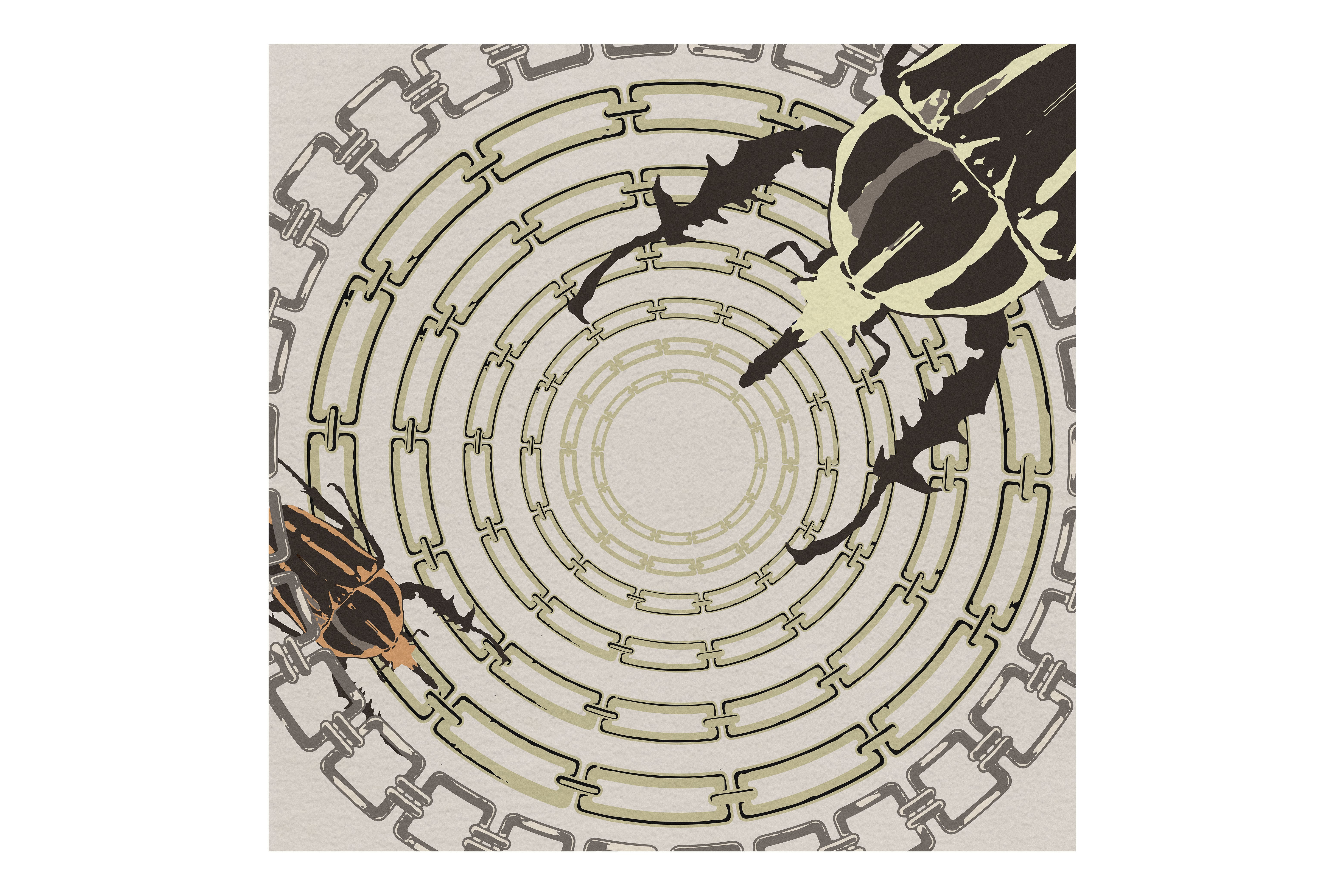 Golden Bugs Square Rug by Rug'Society