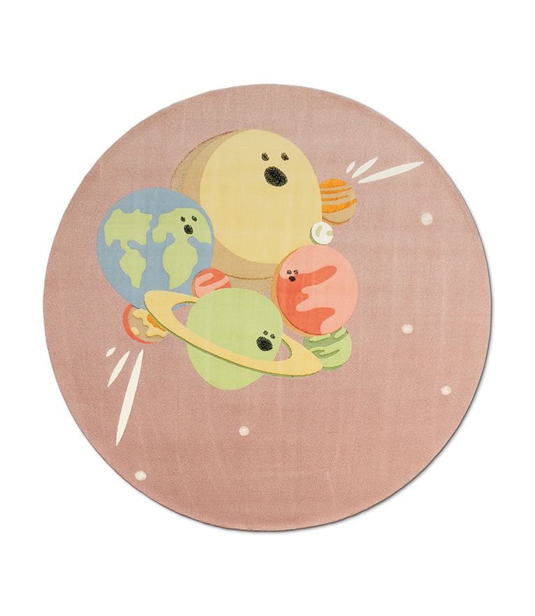IV Planets Round Kids Rug by Rug'Society