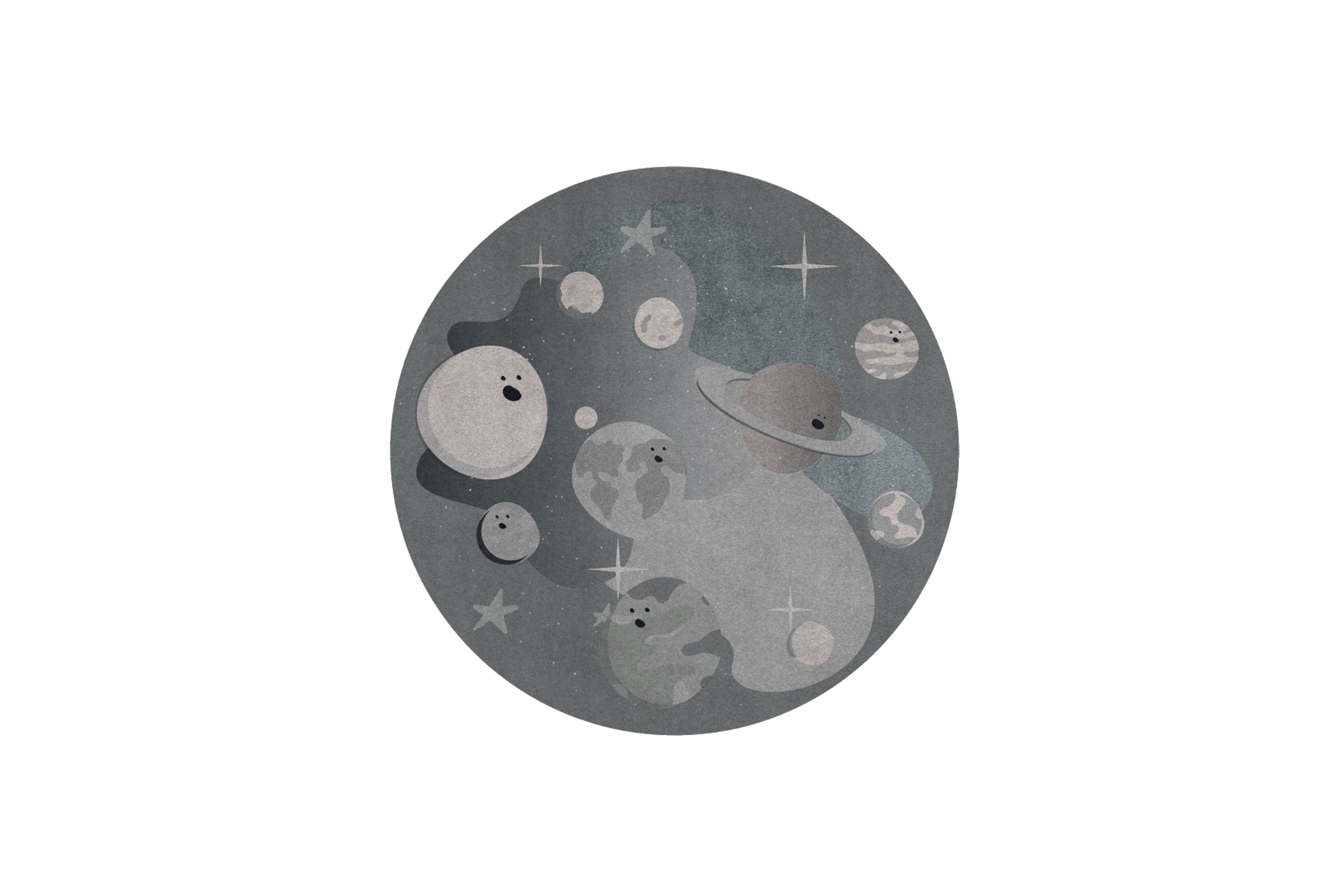 Planet Party Round Rug by Rug'Society