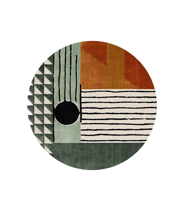 Simba Round Geometric Rug by Rug'Society