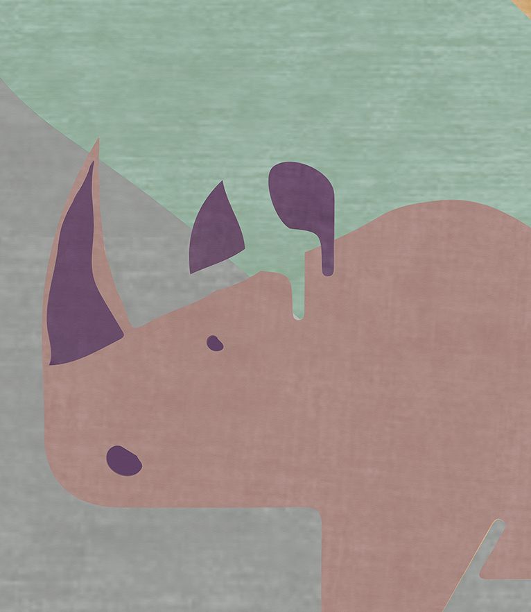 Details The Rhino's Troupe Rug by Rug'Society