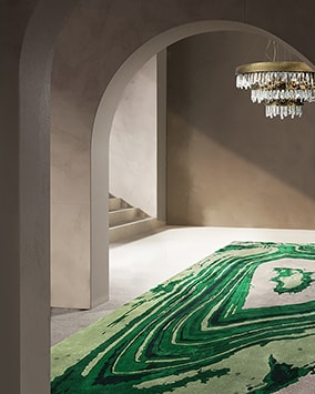 Hallway With Agatha Botanical Rug by Rug'Society