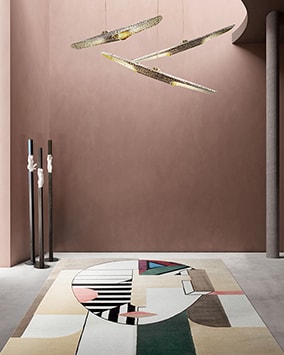 Hallway With Oscar Geometric Rug by Rug'Society