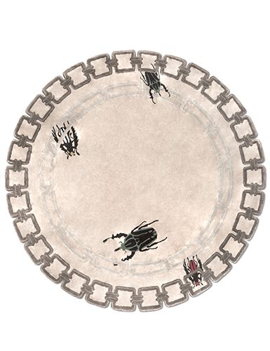 GOLDEN BUGS Round Rug In 100% Botanical Silk and Wool by Rug'Society