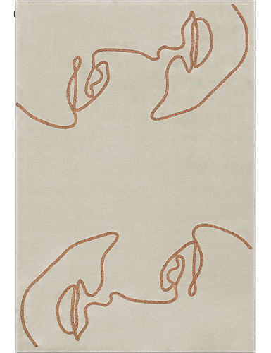 TAUPE Handmade Rug With Botanical Sink by Rug'Society